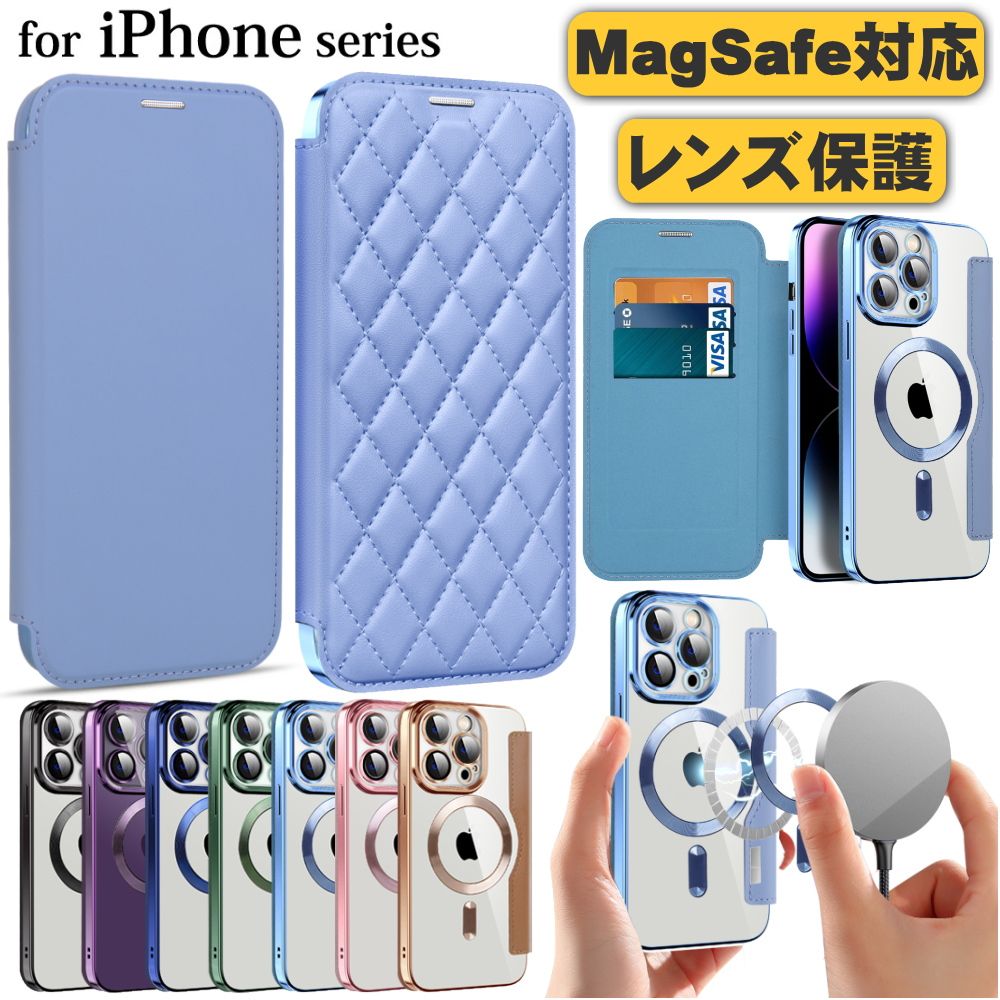 iphone15 ケース MagSafe対応 手帳型ケース iphone14 ケース 13 12 カメラレンズフィルム一体型 15Plus 15Pro 15Pro Max 14Pro 手帳型カ